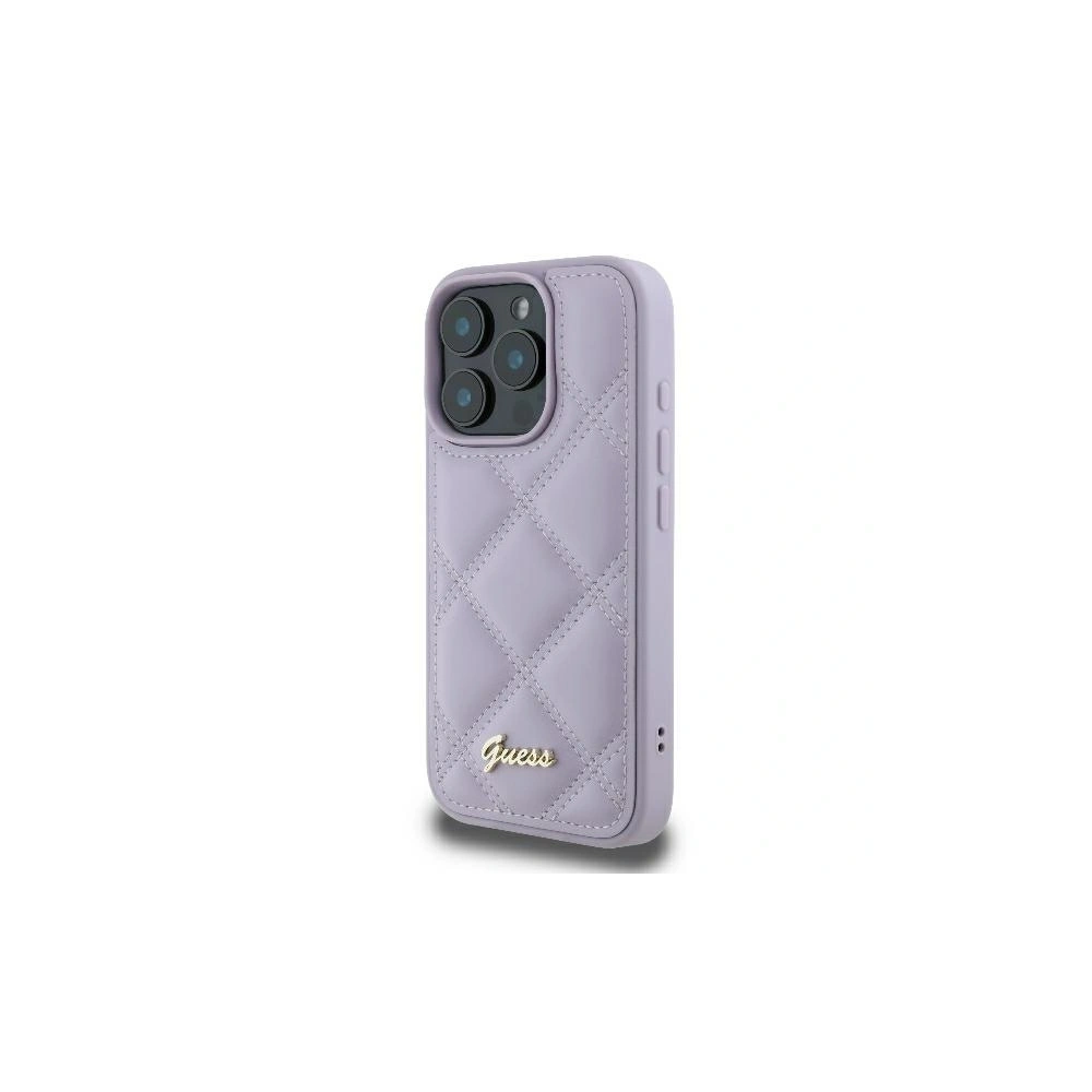 Etui Guess GUHCP16LPSQSQSU Apple iPhone 16 Pro hardcase Quilted Metal Logo jasnofioletowy - iPhone 16 Pro - Guess