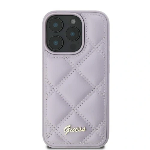 Kup Případ Guess GUHCP16LPSQSQSU Apple iPhone 16 Pro tvrdý obal prošívaný s kovovým logem světle fialový - GUE3499 - {ean13} - Sklep Home Screen