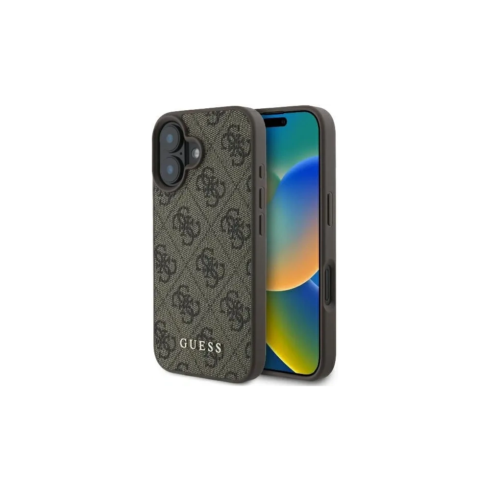 Etui Guess GUHCP16MG4GFBR Apple iPhone 16 Plus hardcase 4G Classic brązowy - iPhone 16 Plus - Guess