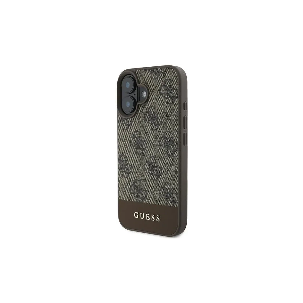 Guess GUHCP16MG4GLBR iPhone 16 Plus 6.7" brązowy/brown hardcase 4G Bottom Stripe - !ZAIMPORTOWANE - Guess