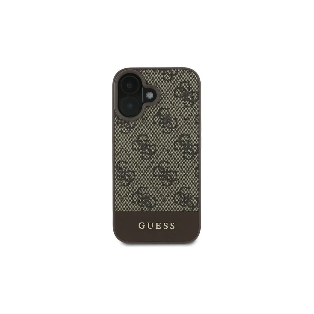 Guess GUHCP16MG4GLBR iPhone 16 Plus 6.7" brązowy/brown hardcase 4G Bottom Stripe - !ZAIMPORTOWANE - Guess