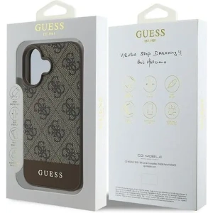 Buy Case Guess GUHCP16MG4GLBR Apple iPhone 16 Plus hardcase 4G Bottom Stripe brown - GUE3504 - {ean13} - Home Screen Store Europe