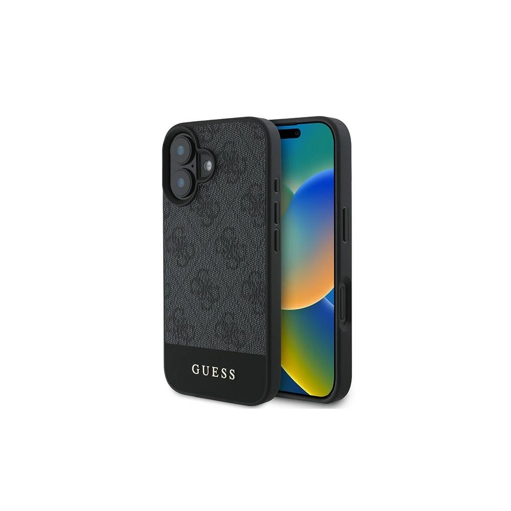 Guess GUHCP16MG4GLGR iPhone 16 Plus 6.7" szary/grey hardcase 4G Bottom Stripe - !ZAIMPORTOWANE - Guess