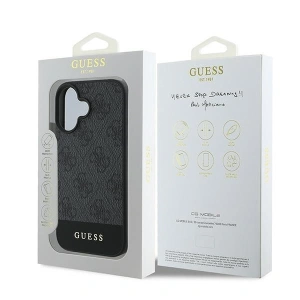 Buy Case Guess GUHCP16MG4GLGR Apple iPhone 16 Plus hardcase 4G Bottom Stripe gray - GUE3505 - {ean13} - Home Screen Store Europe