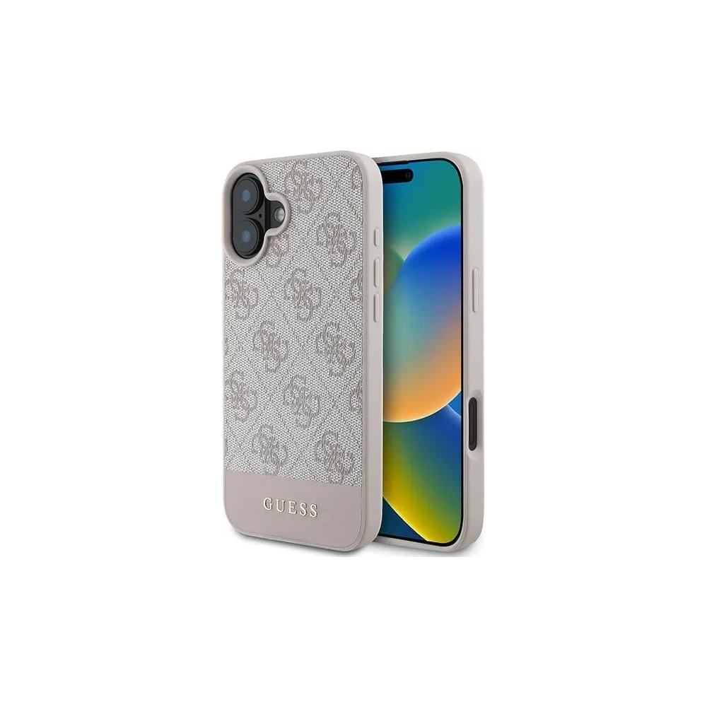 Guess GUHCP16MG4GLPI iPhone 16 Plus 6.7" różowy/pink hardcase 4G Bottom Stripe - !ZAIMPORTOWANE - Guess