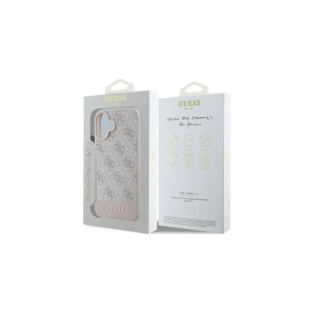 Guess GUHCP16MG4GLPI iPhone 16 Plus 6.7" różowy/pink hardcase 4G Bottom Stripe - !ZAIMPORTOWANE - Guess