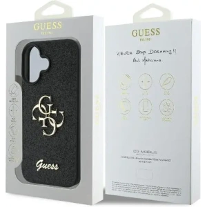 Buy Case Guess GUHCP16MHG4SGK Apple iPhone 16 Plus hardcase Fixed Glitter Big 4G black - GUE3508 - {ean13} - Home Screen Store Europe