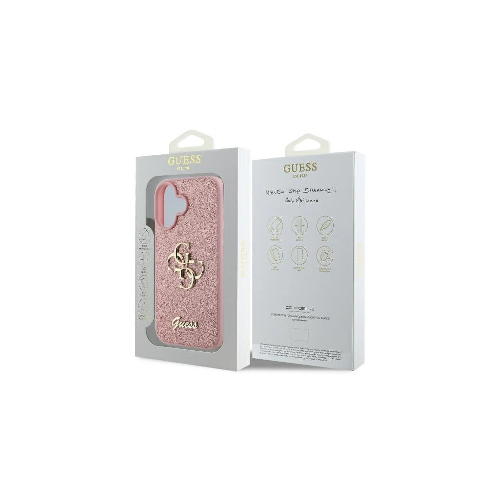Guess GUHCP16MHG4SGP iPhone 16 Plus 6.7" różówy/pink hardcase Fixed Glitter Big 4G - !ZAIMPORTOWANE - Guess