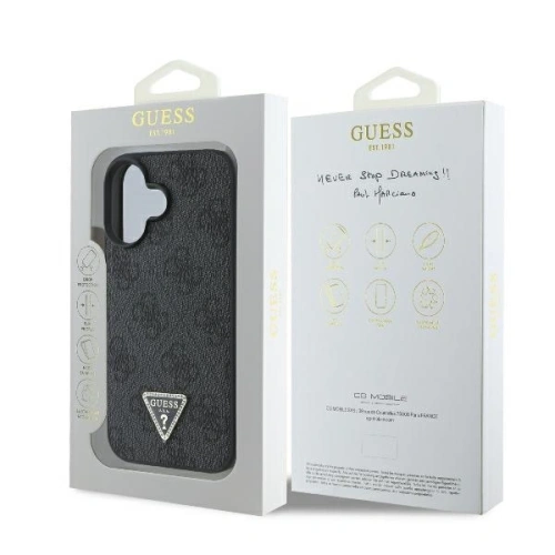 Kup Fall Guess GUHCP16MP4TDPK Apple iPhone 16 Plus Hartschale Leder 4G Triangle Strass MagSafe schwarz - GUE3510 - {ean13} - Sklep Home Screen