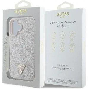Buy Case Guess GUHCP16MP4TDPP Apple iPhone 16 Plus hardcase Leather 4G Triangle Strass MagSafe pink - GUE3511 - {ean13} - Home Screen Store Europe
