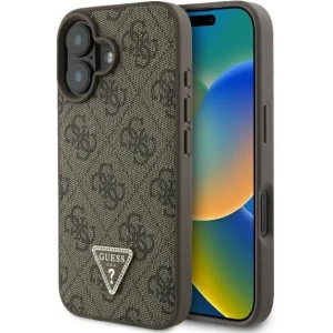 Buy Case Guess GUHCP16MP4TDPW Apple iPhone 16 Plus hardcase Leather 4G Triangle Strass MagSafe brown - GUE3512 - {ean13} - Home Screen Store Europe