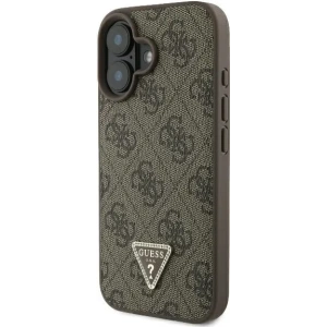 Buy Case Guess GUHCP16MP4TDPW Apple iPhone 16 Plus hardcase Leather 4G Triangle Strass MagSafe brown - GUE3512 - {ean13} - Home Screen Store Europe