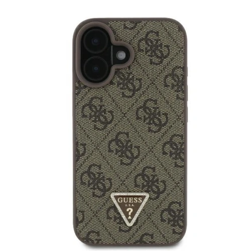 Kup Eset Guess GUHCP16MP4TDPW Apple iPhone 16 Plus kemény tok Bőr 4G Háromszög Strass MagSafe barna - GUE3512 - {ean13} - Sklep Home Screen