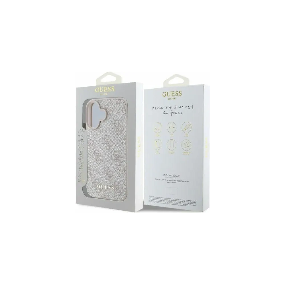 Etui Guess GUHCP16SG4GFPI Apple iPhone 16 hardcase 4G Classic różowy - iPhone 16 - Guess