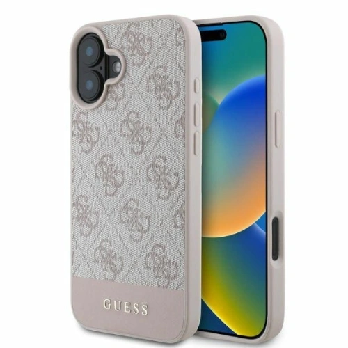 Kup Etui Guess GUHCP16SG4GLPI Apple iPhone 16 hardcase 4G Bottom Stripe różowy - GUE3519 - {ean13} - Sklep Home Screen
