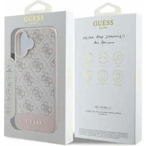 Buy Case Guess GUHCP16SG4GLPI Apple iPhone 16 hardcase 4G Bottom Stripe pink - GUE3519 - {ean13} - Home Screen Store Europe