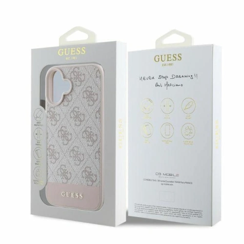 Kup Etui Guess GUHCP16SG4GLPI Apple iPhone 16 hardcase 4G Bottom Stripe różowy - GUE3519 - {ean13} - Sklep Home Screen