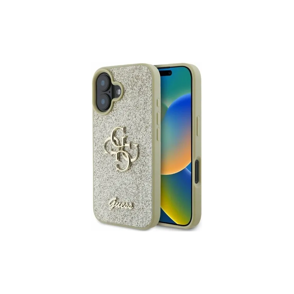 Etui Guess GUHCP16SHG4SGD Apple iPhone 16 hardcase Fixed Glitter Big 4G złoty - iPhone 16 - Guess