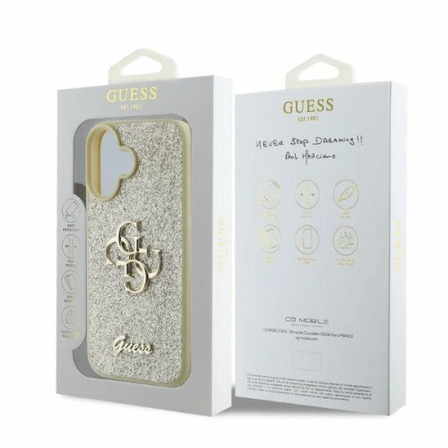 Buy Case Guess GUHCP16SHG4SGD Apple iPhone 16 hardcase Fixed Glitter Big 4G gold - GUE3520 - {ean13} - Home Screen Store Europe