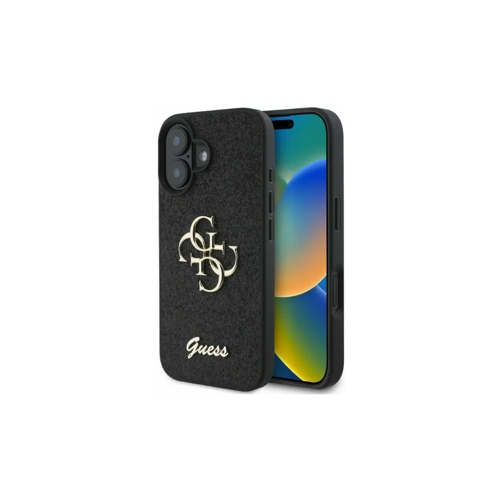 Etui Guess GUHCP16SHG4SGK Apple iPhone 16 hardcase Fixed Glitter Big 4G czarny - iPhone 16 - Guess