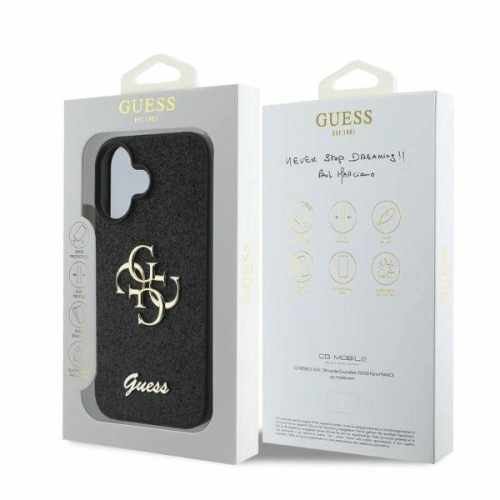 Buy Case Guess GUHCP16SHG4SGK Apple iPhone 16 hardcase Fixed Glitter Big 4G black - GUE3521 - {ean13} - Home Screen Store Europe