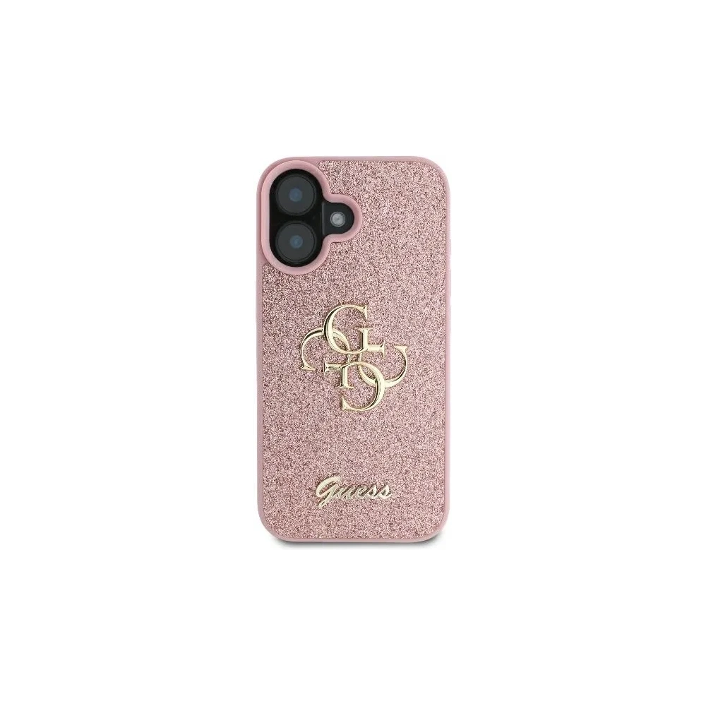 Etui Guess GUHCP16SHG4SGP Apple iPhone 16 hardcase Fixed Glitter Big 4G różowy - iPhone 16 - Guess