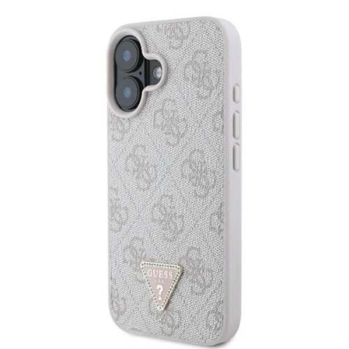 Kup Případ Guess GUHCP16SP4TDPP Apple iPhone 16 tvrdý obal Kožený 4G Trojúhelník Strass MagSafe růžový - GUE3524 - {ean13} - Sklep Home Screen
