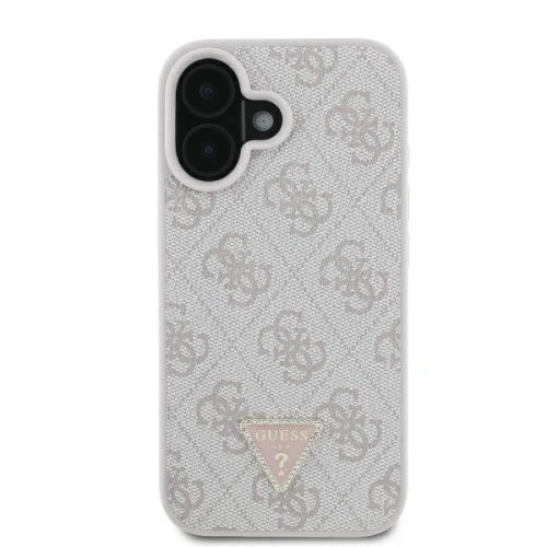 Kup Případ Guess GUHCP16SP4TDPP Apple iPhone 16 tvrdý obal Kožený 4G Trojúhelník Strass MagSafe růžový - GUE3524 - {ean13} - Sklep Home Screen