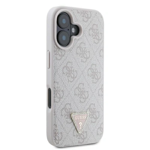 Kup Případ Guess GUHCP16SP4TDPP Apple iPhone 16 tvrdý obal Kožený 4G Trojúhelník Strass MagSafe růžový - GUE3524 - {ean13} - Sklep Home Screen