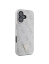 Kup Případ Guess GUHCP16SP4TDPP Apple iPhone 16 tvrdý obal Kožený 4G Trojúhelník Strass MagSafe růžový - GUE3524 - {ean13} - Sklep Home Screen