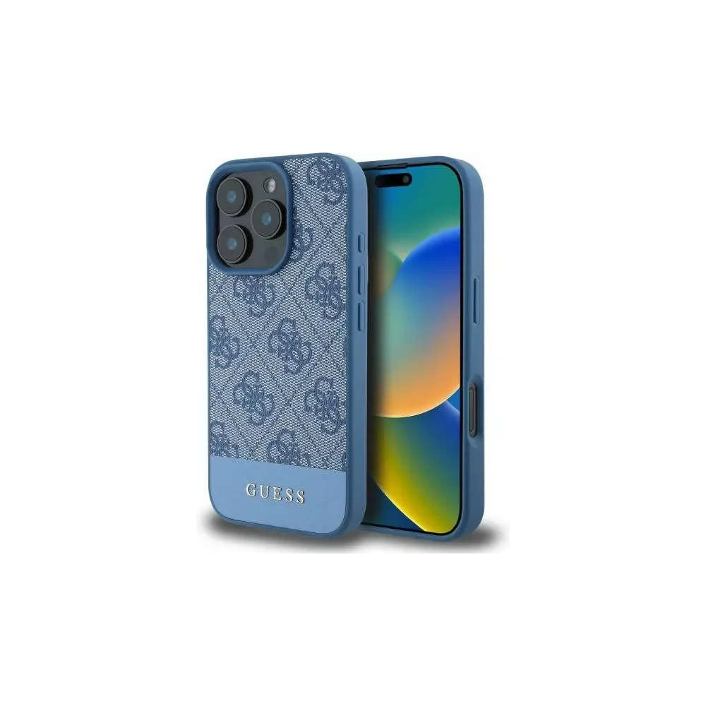 Guess GUHCP16XG4GLBL iPhone 16 Pro Max 6.9" niebieski/blue hardcase 4G Bottom Stripe - !ZAIMPORTOWANE - Guess