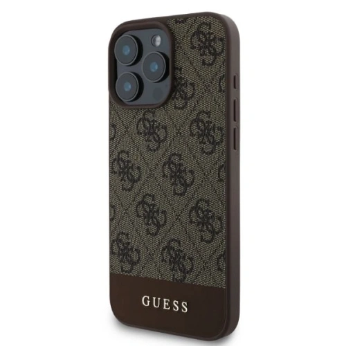 Buy Case Guess GUHCP16XG4GLBR Apple iPhone 16 Pro Max hardcase 4G Bottom Stripe brown - GUE3534 - {ean13} - Home Screen Store Europe