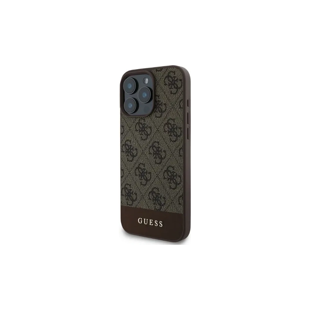 Guess GUHCP16XG4GLBR iPhone 16 Pro Max 6.9" brązowy/brown hardcase 4G Bottom Stripe - !ZAIMPORTOWANE - Guess