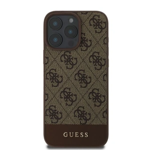 Buy Case Guess GUHCP16XG4GLBR Apple iPhone 16 Pro Max hardcase 4G Bottom Stripe brown - GUE3534 - {ean13} - Home Screen Store Europe