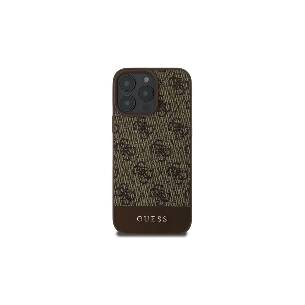 Guess GUHCP16XG4GLBR iPhone 16 Pro Max 6.9" brązowy/brown hardcase 4G Bottom Stripe - !ZAIMPORTOWANE - Guess