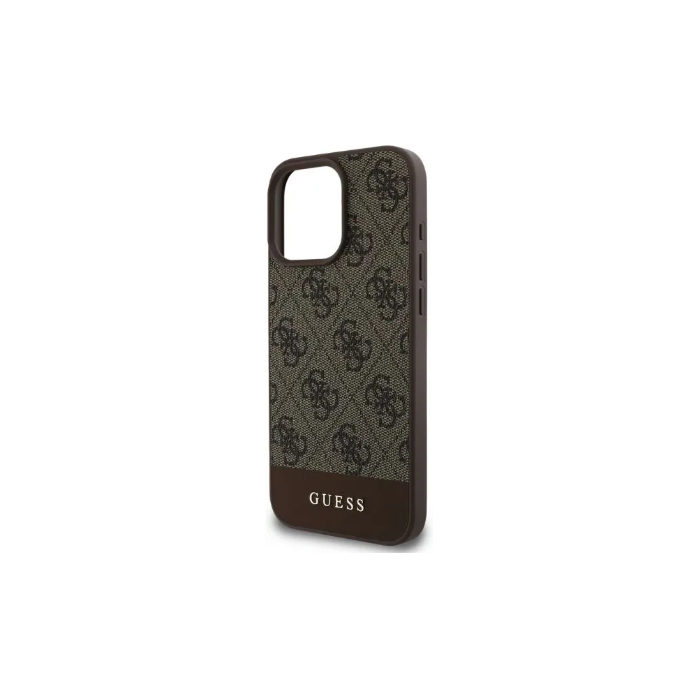 Guess GUHCP16XG4GLBR iPhone 16 Pro Max 6.9" brązowy/brown hardcase 4G Bottom Stripe - !ZAIMPORTOWANE - Guess