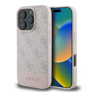 Buy Case Guess GUHCP16XG4GLPI Apple iPhone 16 Pro Max hardcase 4G Bottom Stripe pink - GUE3536 - {ean13} - Home Screen Store Europe
