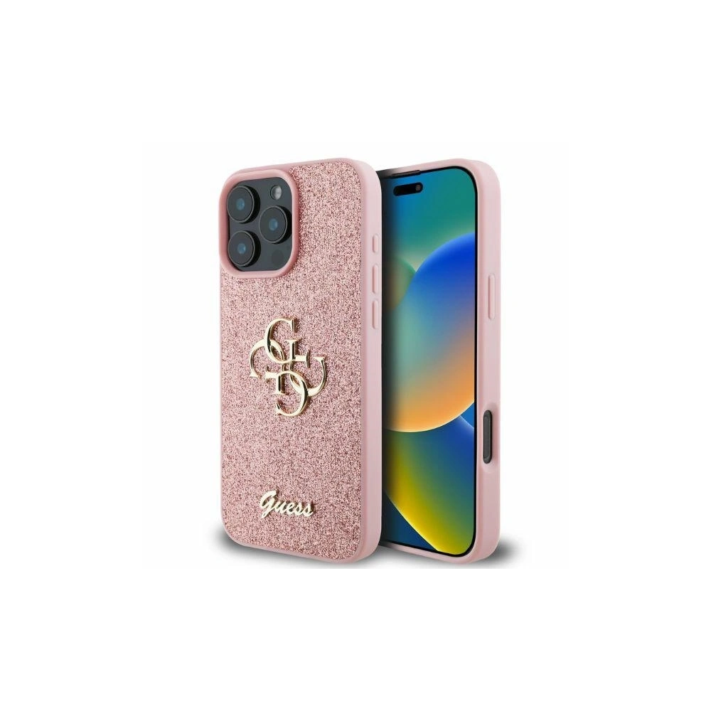 Etui Guess GUHCP16XHG4SGP Apple iPhone 16 Pro Max hardcase Fixed Glitter Big 4G różowy - iPhone 16 Pro Max - Guess