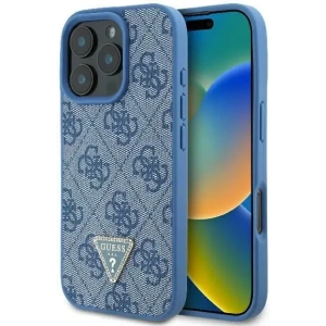 Buy Case Guess GUHCP16XP4TDPB Apple iPhone 16 Pro Max hardcase Leather 4G Triangle Strass MagSafe blue - GUE3541 - {ean13} - Home Screen Store Europe