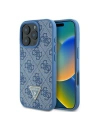 Buy Case Guess GUHCP16XP4TDPB Apple iPhone 16 Pro Max hardcase Leather 4G Triangle Strass MagSafe blue - GUE3541 - {ean13} - Home Screen Store Europe