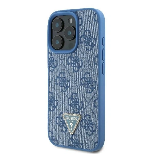 Buy Case Guess GUHCP16XP4TDPB Apple iPhone 16 Pro Max hardcase Leather 4G Triangle Strass MagSafe blue - GUE3541 - {ean13} - Home Screen Store Europe