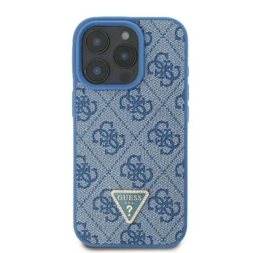 Buy Case Guess GUHCP16XP4TDPB Apple iPhone 16 Pro Max hardcase Leather 4G Triangle Strass MagSafe blue - GUE3541 - {ean13} - Home Screen Store Europe