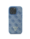 Buy Case Guess GUHCP16XP4TDPB Apple iPhone 16 Pro Max hardcase Leather 4G Triangle Strass MagSafe blue - GUE3541 - {ean13} - Home Screen Store Europe
