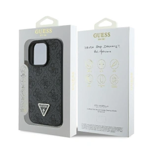 Kup Etui Guess GUHCP16XP4TDPK Apple iPhone 16 Pro Max hardcase Leather 4G Triangle Strass MagSafe czarny - GUE3542 - {ean13} - Sklep Home Screen
