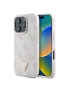 Etui Guess GUHCP16XP4TDPP Apple iPhone 16 Pro Max hardcase Leather 4G Triangle Strass MagSafe růžový - iPhone 16 Pro Max - Guess