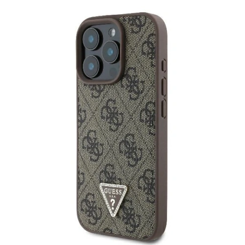 Kup Caz Guess GUHCP16XP4TDPW Apple iPhone 16 Pro Max hardcase din piele 4G Triangle Strass MagSafe maro - GUE3544 - {ean13} - Sklep Home Screen