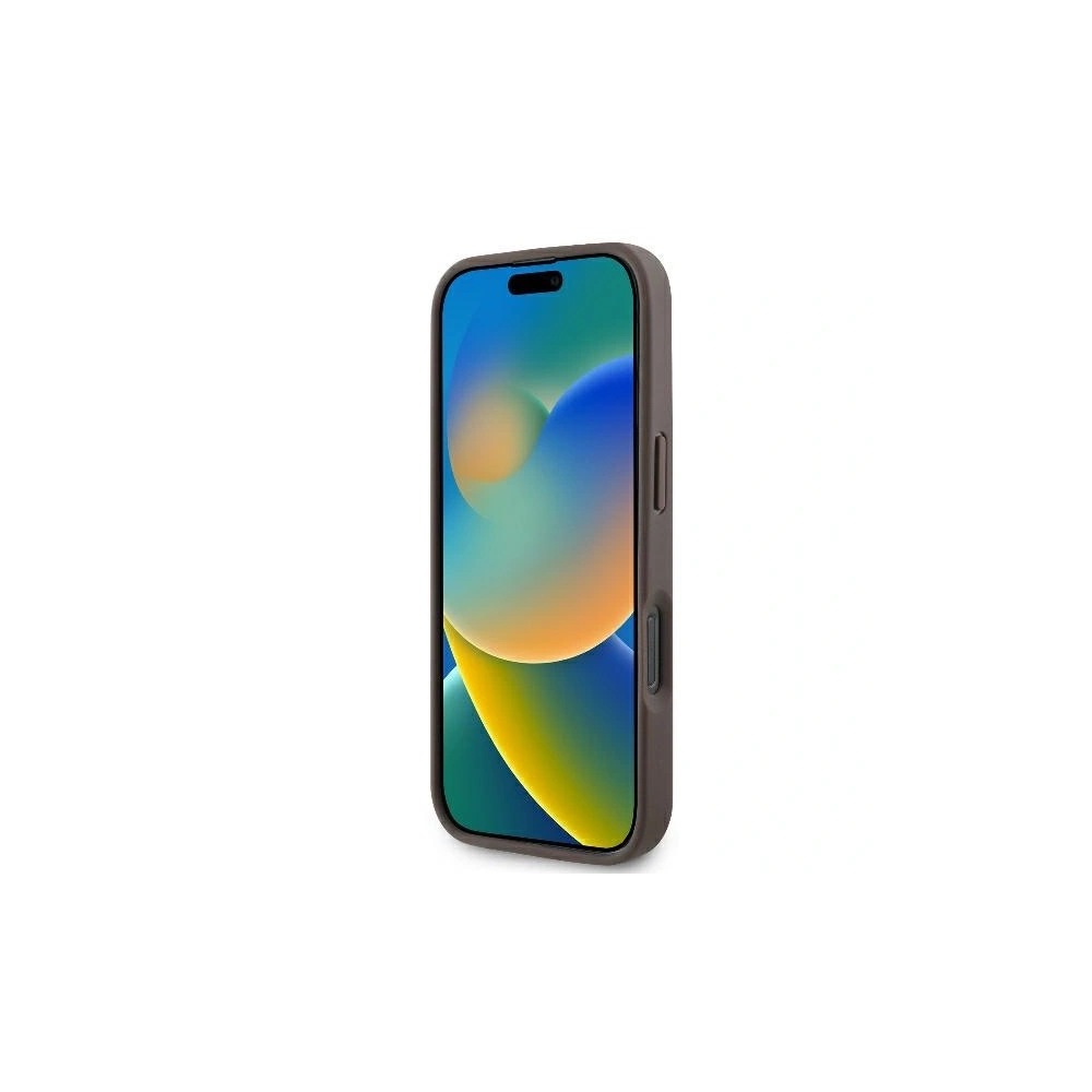 Etui Guess GUHCP16XP4TDPW Apple iPhone 16 Pro Max hardcase Leather 4G Triangle Strass MagSafe brązowy - iPhone 16 Pro Max - Guess