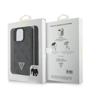 Kup Případ Guess GUHCP16XP4TDSCPK Apple iPhone 16 Pro Max tvrdý obal Kožené kovové logo Strass Crossbody černý - GUE3546 - {ean13} - Sklep Home Screen