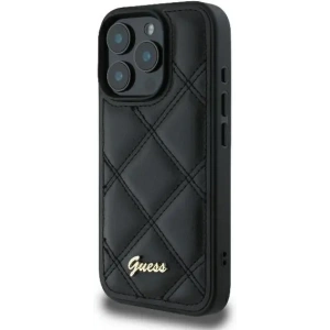 Kup Případ Guess GUHCP16XPSQSQSK tvrdý obal pro Apple iPhone 16 Pro Max prošívaný s kovovým logem černý - GUE3549 - {ean13} - Sklep Home Screen