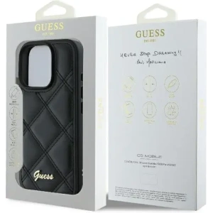 Kup Případ Guess GUHCP16XPSQSQSK tvrdý obal pro Apple iPhone 16 Pro Max prošívaný s kovovým logem černý - GUE3549 - {ean13} - Sklep Home Screen